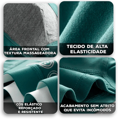 Kit de Cuecas VitalMen™ com Tecido Termorregulador e Antibacteriano / Alta Performance, Máximo Conforto!
