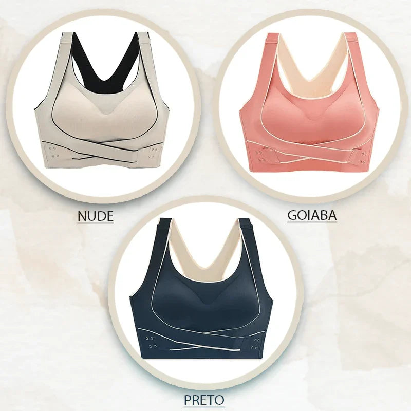 Sutiã Corretor Postural Elegância Active (Super Oferta Compre 2 e Leve 3)  - O Único que te Oferece Conforto, Suporte e Postura Perfeita!