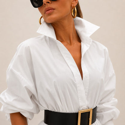 Vestido Midi Lorenne™ Com Modelagem Evasê e Saia em Camadas