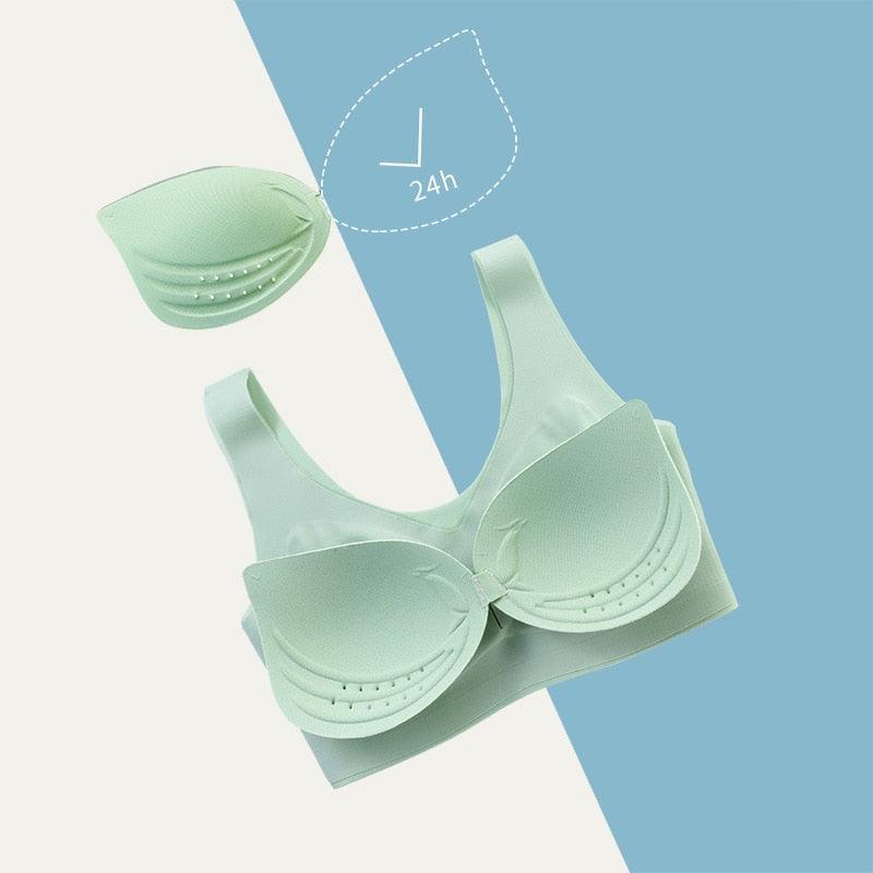 (Promoção Compre 2, Leve 3 ) Sutiã sem Costura Nina em Seda Gelo: Conforto que Não Machuca, Frescor que Permanece!