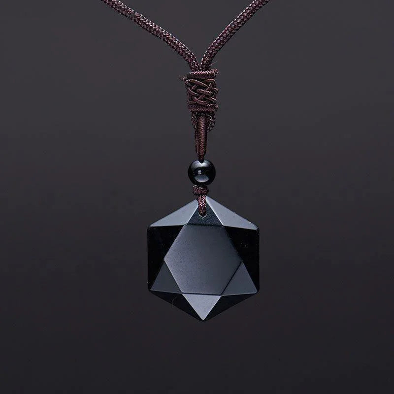 AMULETO SAGRADO - OBSIDIANA NEGRA DO TIBET
