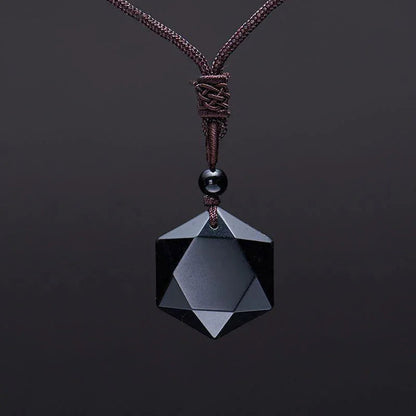 AMULETO SAGRADO - OBSIDIANA NEGRA DO TIBET