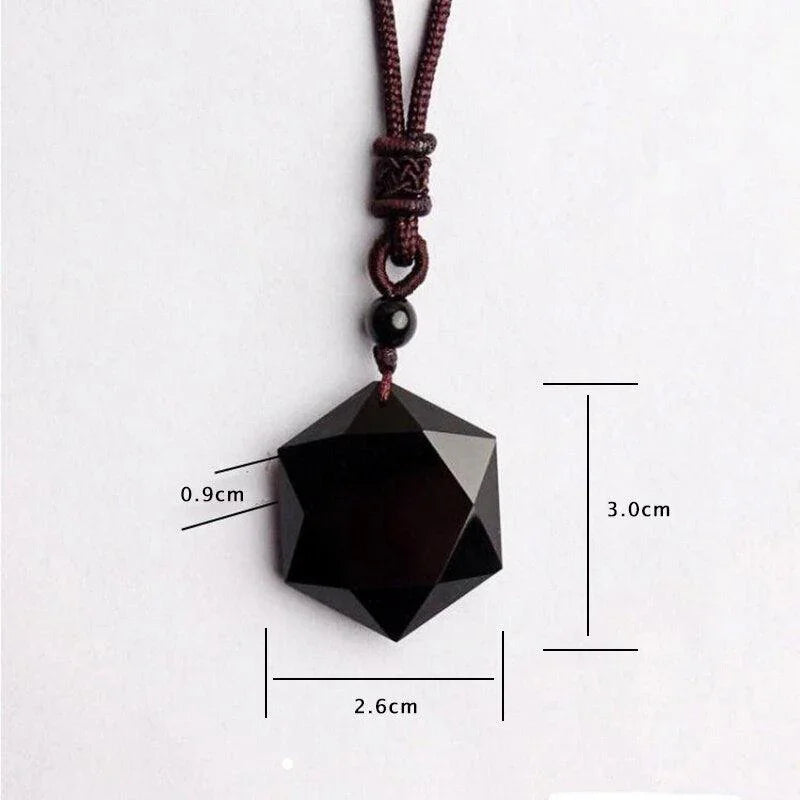 AMULETO SAGRADO - OBSIDIANA NEGRA DO TIBET