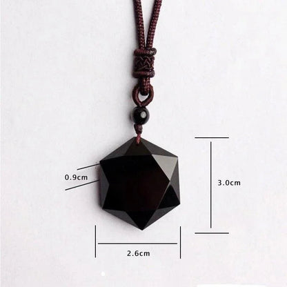 AMULETO SAGRADO - OBSIDIANA NEGRA DO TIBET