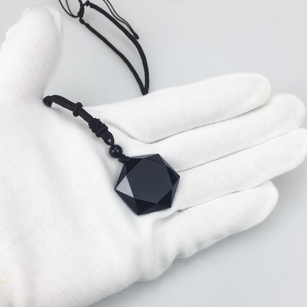 AMULETO SAGRADO - OBSIDIANA NEGRA DO TIBET