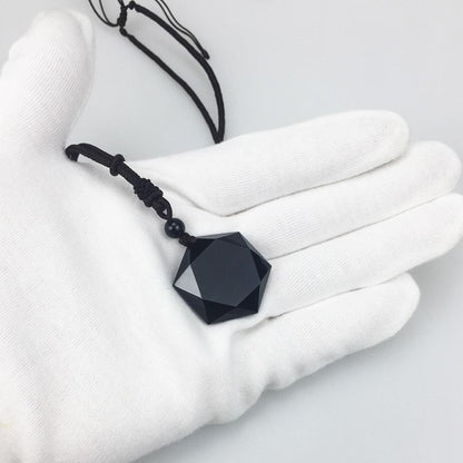 AMULETO SAGRADO - OBSIDIANA NEGRA DO TIBET