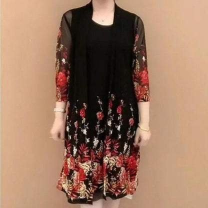 Conjunto SunFlower™ de Vestido + Cardigã / Conforto Igualável Até Nos Dias Mais Quentes!