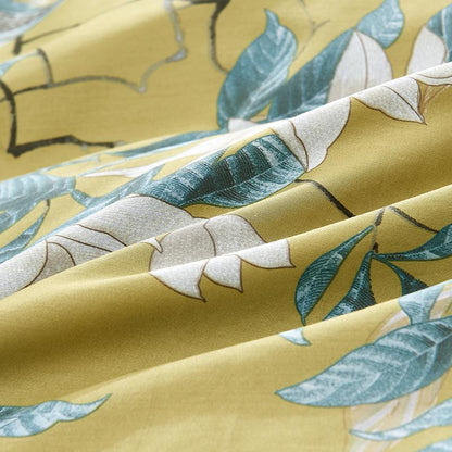 Conjunto de Roupas de Cama Pássaros Japoneses em Algodão Egípcio 600 Fios - 4 Peças