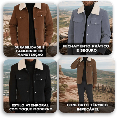 Jaqueta Timberline™ em Veludo Cotelê com Gola Shearling / Para Homens que Encaram o Frio com Estilo e Personalidade!
