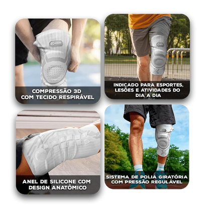 Joelheira Ortopédica Elite™ com Sistema de Polia Giratória /  Para Quem Não Abre Mão da Performance e do Bem-Estar!