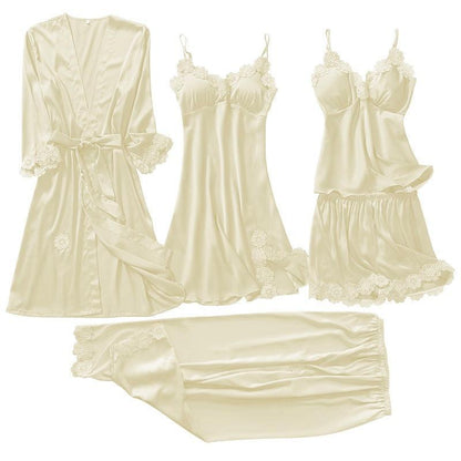 Conjunto SweetDream com 5 Peças em Cetim de Seda / O Conjunto da Mulher Bela & Sensual!