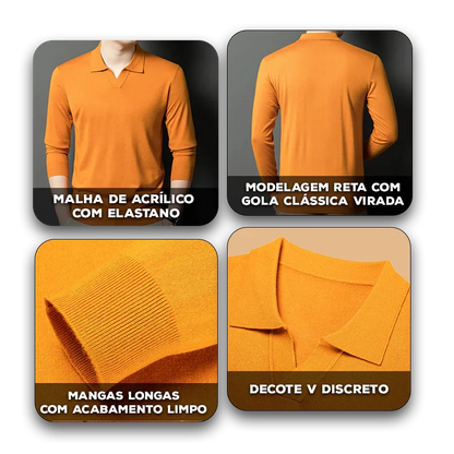 Polo Manga Longa Brentwood™ com Acabamento Premium e Design Old Money / Essência Clássica com Modernidade e Confort!