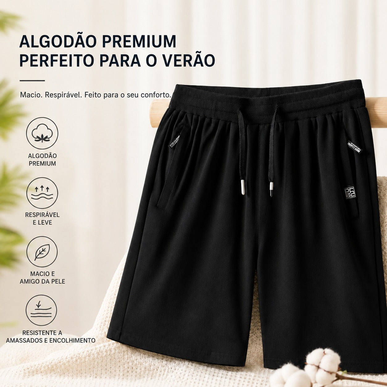 Shorts Iron™ em Algodão Premium com Tecnologia Refrescante