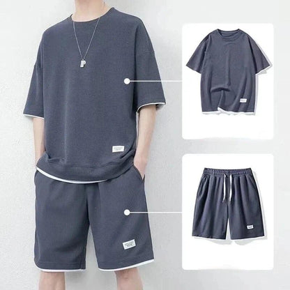 Conjunto Unissex CoolBreeze™ em Seda Gelo com Camiseta + Shorts
