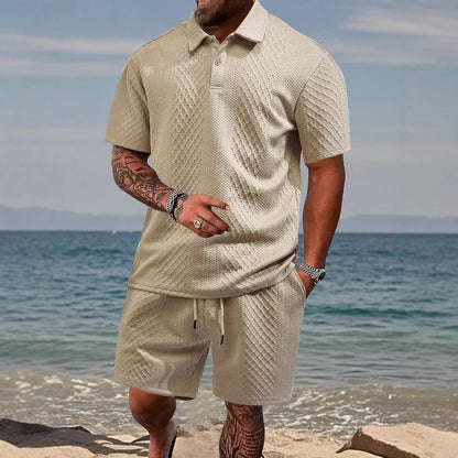Conjunto Cristiano™ com Malha Texturizada e Gola Polo Estruturada
