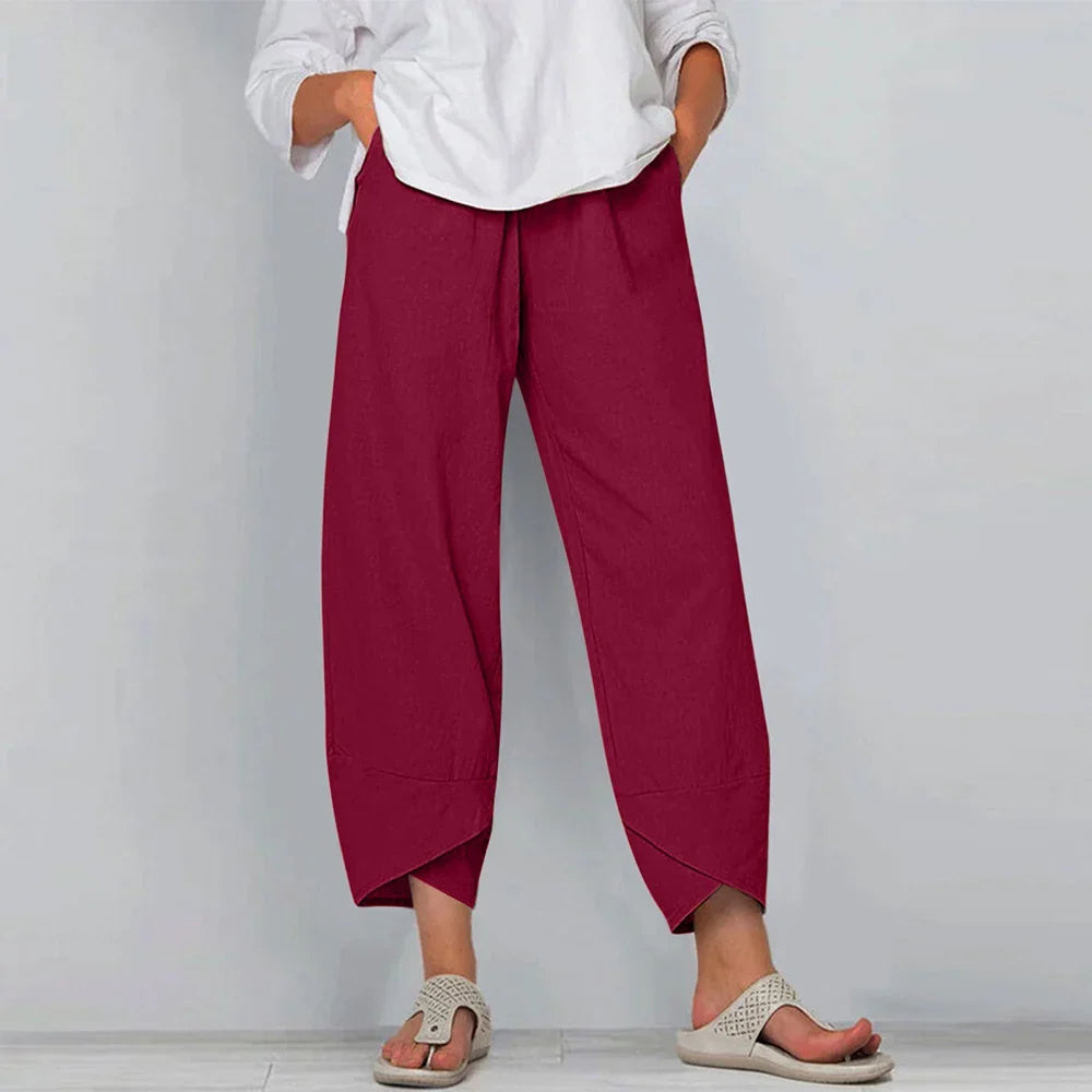 Calça Mireva™ em Linho de Algodão com Caimento Leve