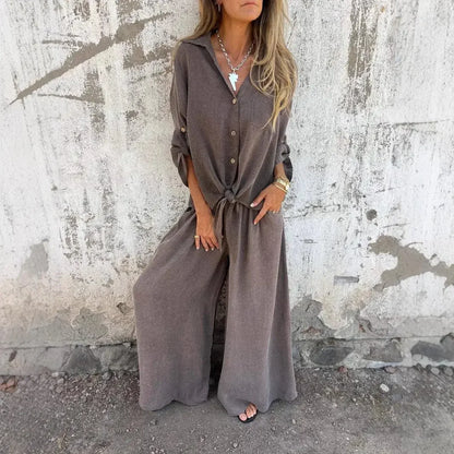 Conjunto Valença™ em Viscose Rústica de Caimento Nobre / Sofisticação Natural para Mulheres de Presença!