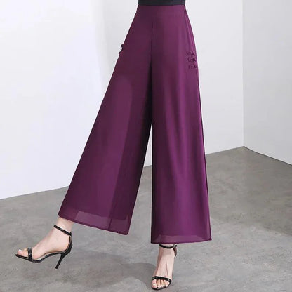 Calça Saia Palazzo™ com Dupla Camada em Chiffon / Desfile Exalando o Máximo de Beleza e Glamour!