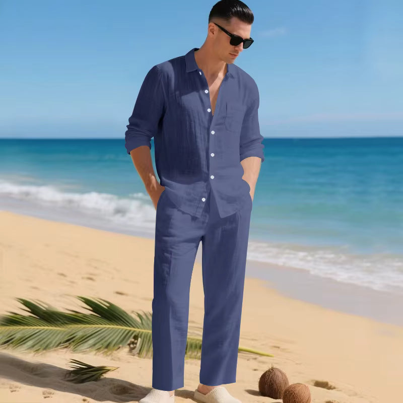 Conjunto Trancoso™ em Linho de Algodão com Design Sofisticado