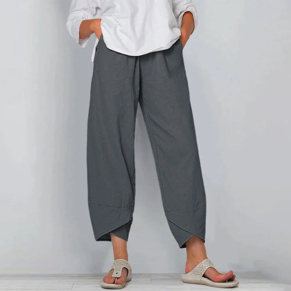 Calça Mireva™ em Linho de Algodão com Caimento Leve