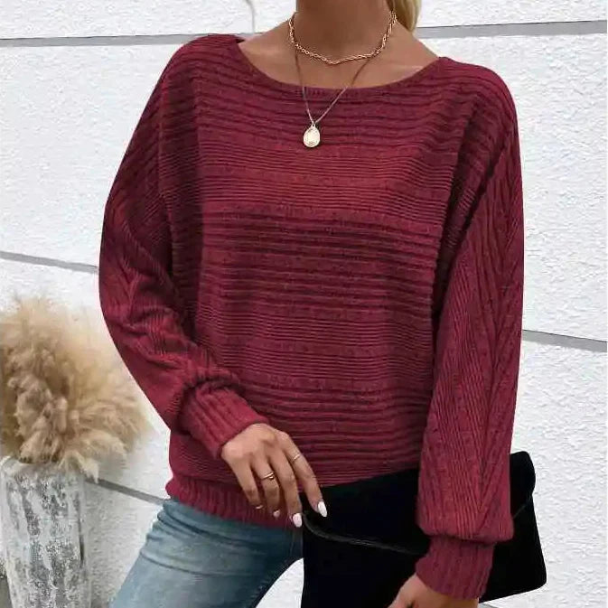 Blusa Mirevna™ Em Tricô Texturizado Com Decote Delicado