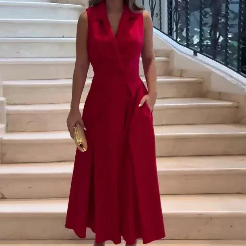 Vestido Bella Polo™ em Linho de Algodão com Gola Elegante / Sofisticação e Conforto para Dias de Verão!