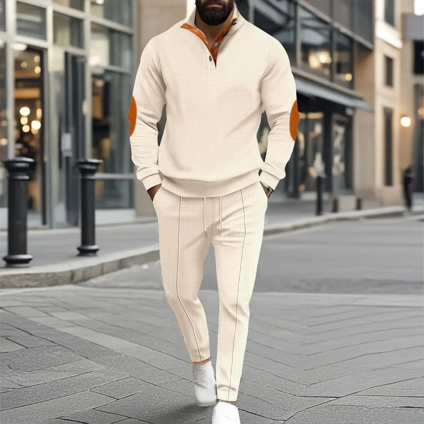 Conjunto OldTown™ com Pegada Retrô e Malha Texturizada / Elegância Clássica Para Homens que Sabem Se Vestir com Classe!