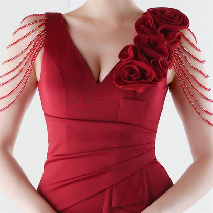 Vestido Aurielle™ com Ombro Decorado e Acabamento Premium