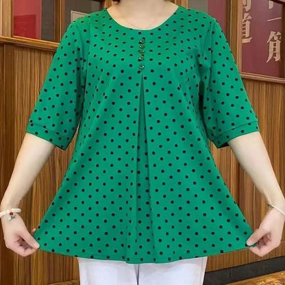 (Super Promo: Compre 2, Leve 3) Blusinha Jezebel™ Estilo Retrô Chic / Elegância Atemporal com Estampas em Poá!