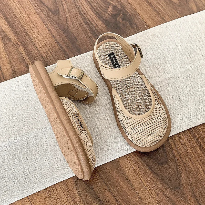 Sandália Bellevie™ Com Trama Vazada Artesanal e Design Respirável