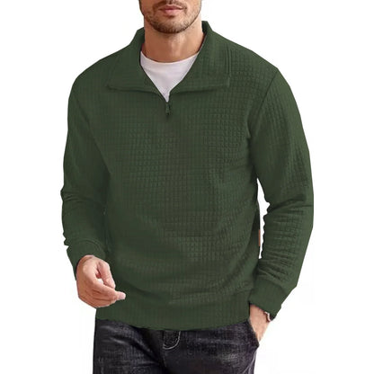 Blusa Masculina Carter™ em Tecido Texturizado com Zíper Parcial / Elegância Casual com Conforto Premium!