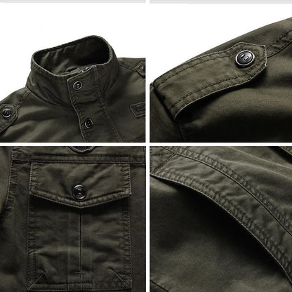 Jaqueta Masculina Jeans Inspirada no Exército Americano - Warmjeans / Jaqueta Tática Para Você Que Ama o Estilo Militar!