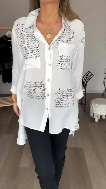 Camisa Poema de Seda™ com Detalhes Elegantes / Caimento Perfeito e Detalhes Únicos para um Estilo Sofisticado!