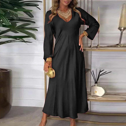Vestido Melina™ com Brilho de Cetim e Toque Nobre / Para a Mulher que Ilumina com Sua Presença!