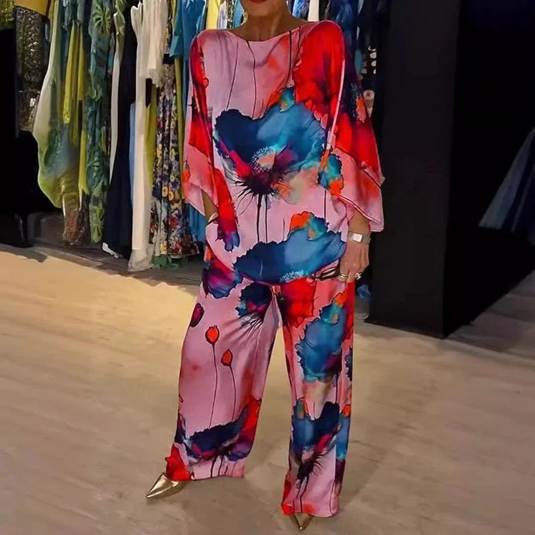 Conjunto Aquarela Floral™ em Cetim Luxuoso / Exale Sofisticação e Criatividade com Conforto Absoluto!