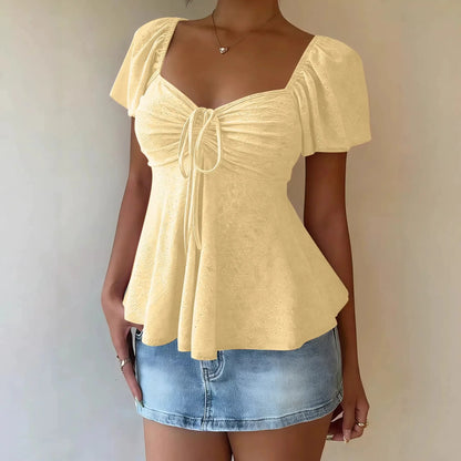 Blusa Fiorelle™ Com Franzido Delicado e Caimento Leve