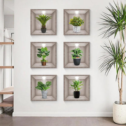 Kit com 6 Quadros Adesivos VivaDécor™ de PVC com Efeito 3D / Transforme suas Paredes em Jardins Vibrantes com um Toque Tridimensional!