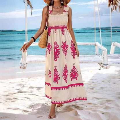 Vestido Mykonos Beach™ com Estampas Barrocas e Caimento Impecável / A Elegância das Praias Gregas com o Conforto de um Look Descontraído!