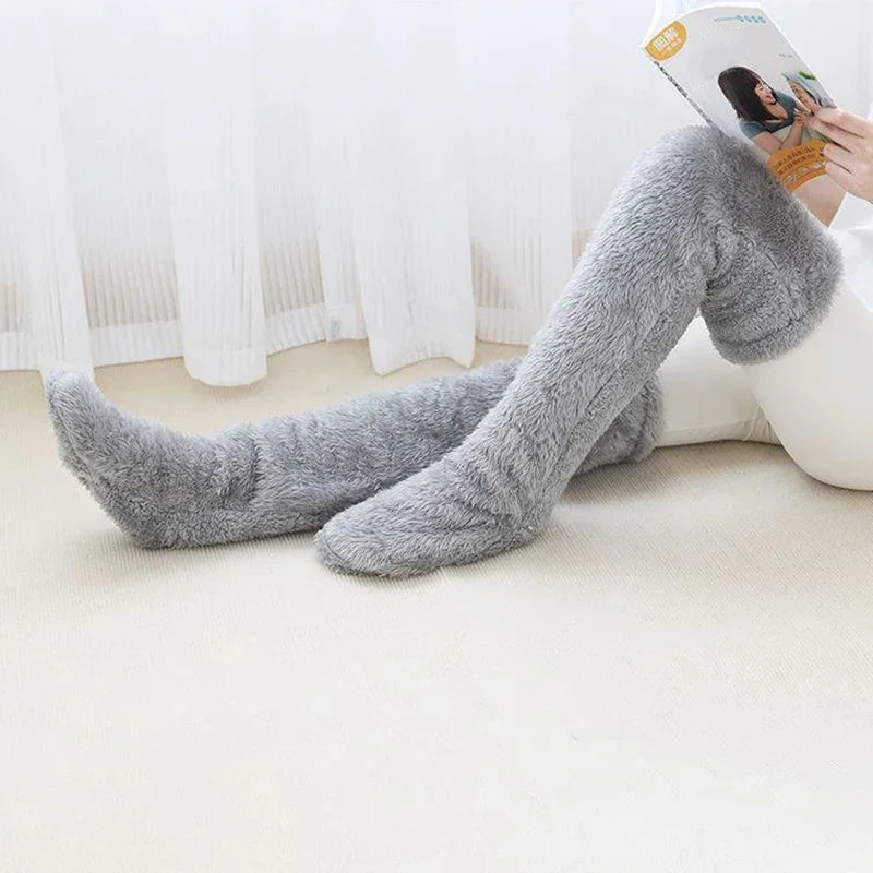 [COMPRE 2 E LEVE 3] Meias Longas Veloura™ em Tecido Felpudo Estilo Pantufa Ultra Macias