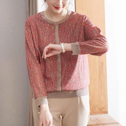 Blusa Manga Longa Flor de Liz™ com Detalhes em Strass e Tecido em Algodão / A Campeã de Elogios do Outono Inverno 2024!