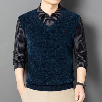 Camisa Social com Colete em Tricô Dublin™ 2 em 1 / A Elegância de Duas Peças Com a Comodidade de Uma!