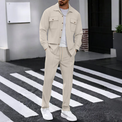 Conjunto Erik™ em Malha Texturizada Premium com Camisa Abotoada