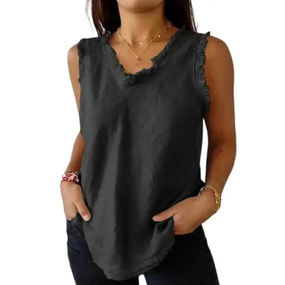 [COMPRE 1 E LEVE 2] Regatinha Videl™ em Linho de Algodão com Detalhes Desfiados / Sofisticação e Estilo para a Mulher Autêntica!