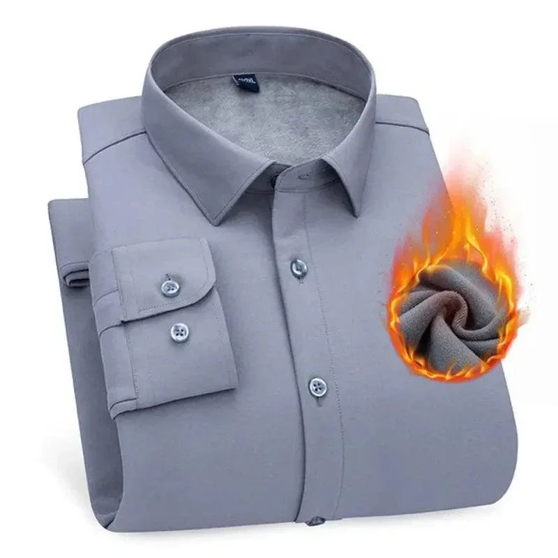 Camisa Percival™ Design Minimalista com Forro em Veludo / Elegância e Conforto para Conquistar no Inverno!