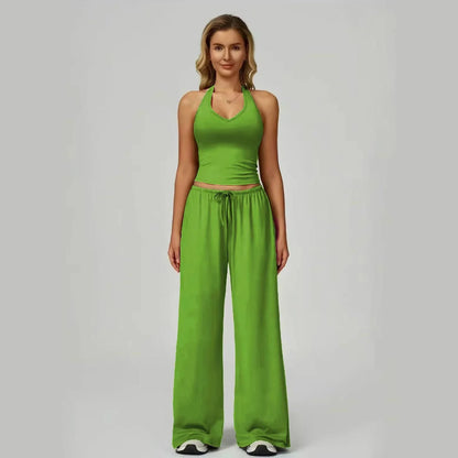 Conjunto Lunary™ Com Top Minimalista e Calça Pantalona