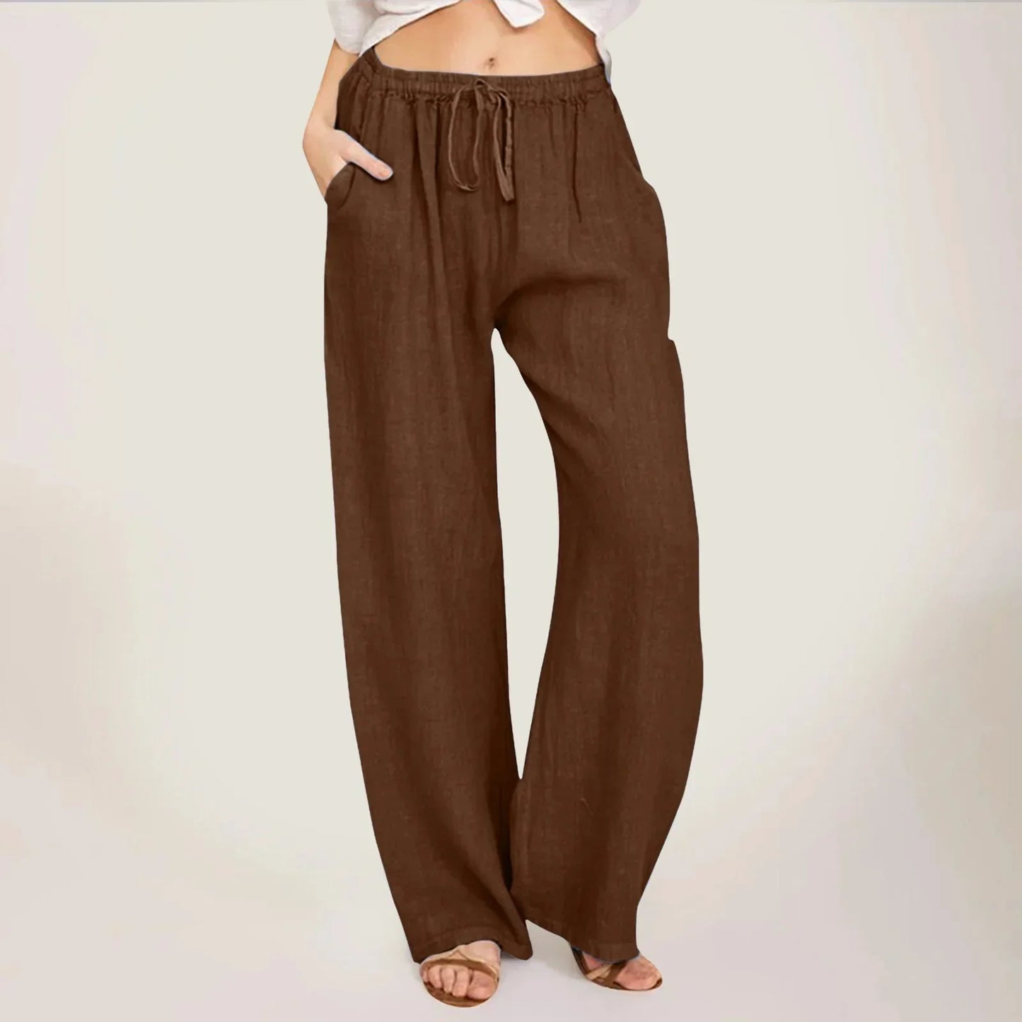 Calça Bruma™ em Linho de Algodão / Toque Suave, Caimento Livre e Estilo Natural!