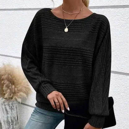 Blusa Mirevna™ Em Tricô Texturizado Com Decote Delicado