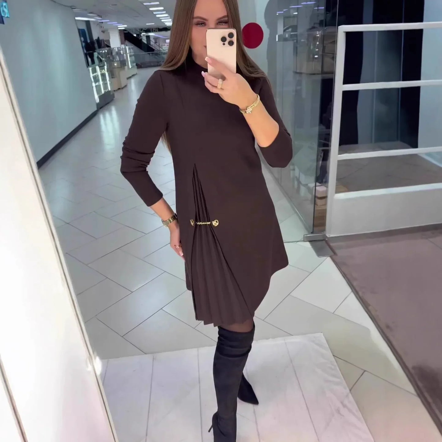 Vestido Gênova™ com Recorte Plissado Escultural
