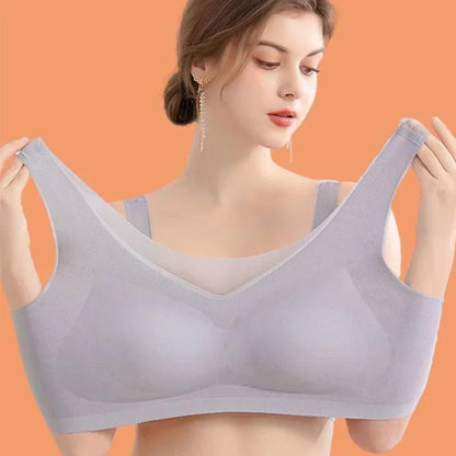(Promoção Compre 2, Leve 3 ) Sutiã sem Costura Invisible 5D em Seda Gelo: Conforto que Não Machuca, Frescor que Permanece!