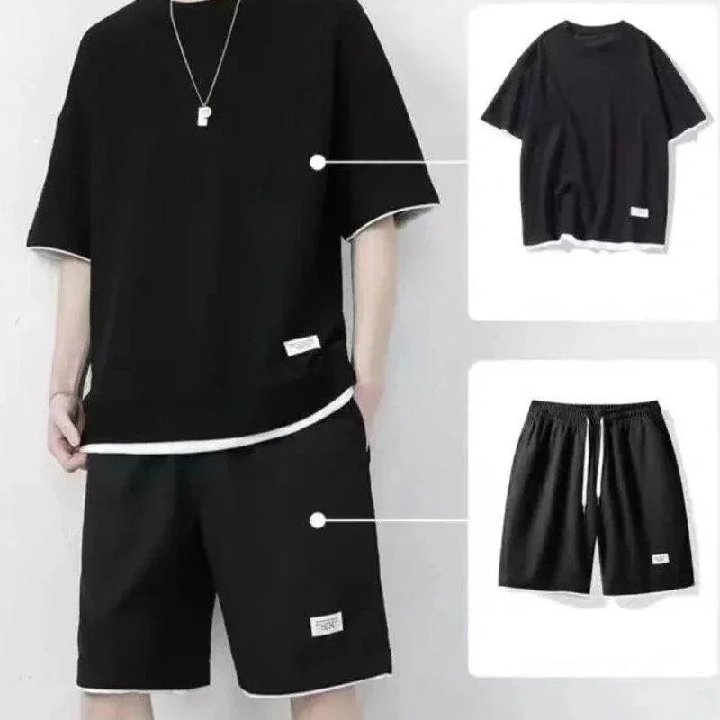 Conjunto Unissex CoolBreeze™ em Seda Gelo com Camiseta + Shorts